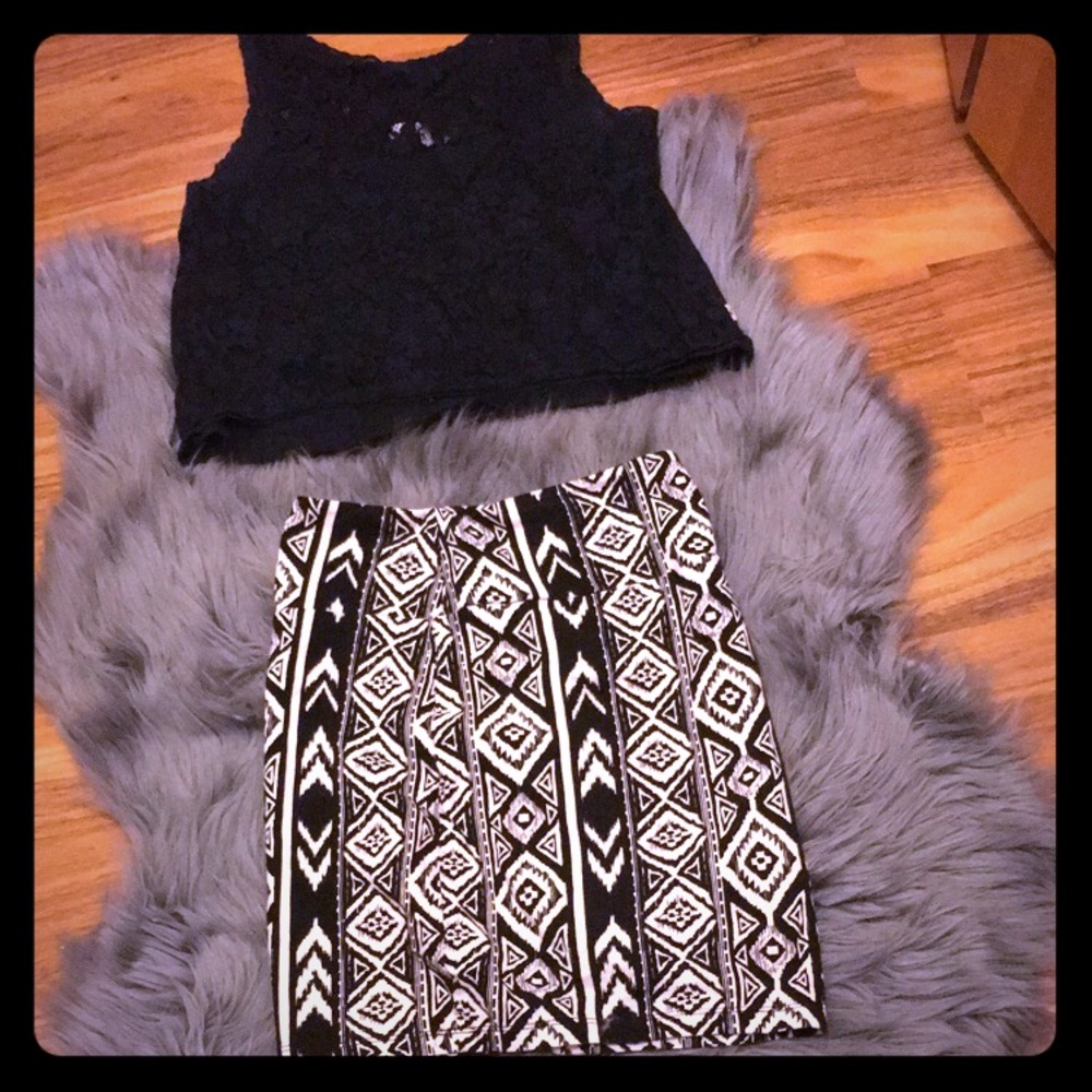 Aztec print Bodycon skirt